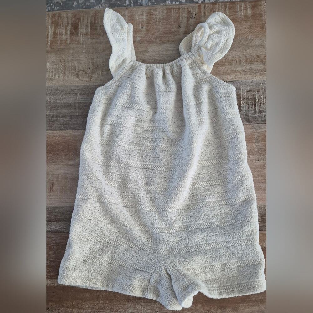 Girls Yellow Daisy Sundress & Cream Knit Romper Set 2/3T 100% Cotton - Picture 3 of 7